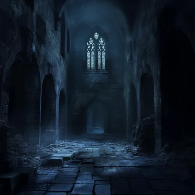 Dark Medieval Castle Interior