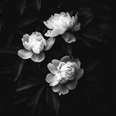 White Peony Flowers