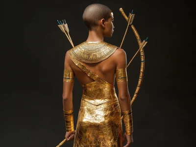 Young King Tut in Golden Armor