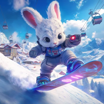 Snowboarding Bunny Adventure