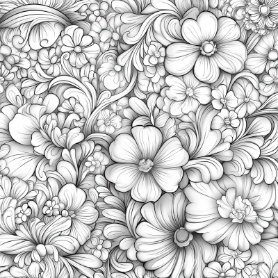 Floral Patterns for Coloring