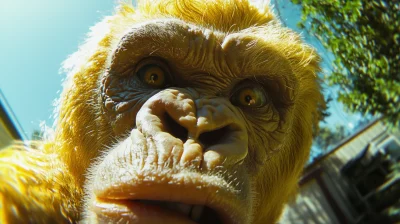 Yellow Gorilla Approaching