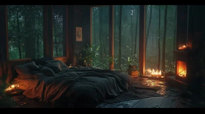 Cozy Rainy Bedroom