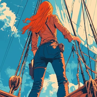 Girl on a Sail Ship