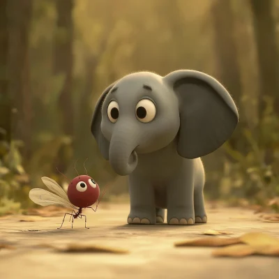 Cute Elephant and Ant Animation