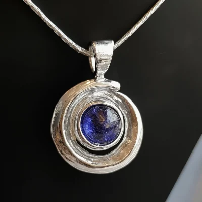 Unique Silver Pendant with Tanzanite