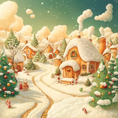 Cheerful Christmas Landscape