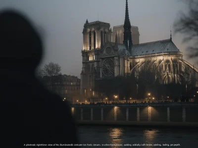 Nighttime View of Notre Dame