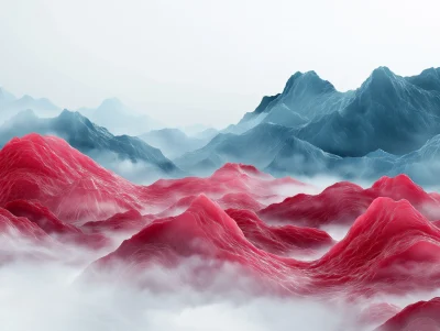 Misty Landscape with Meat Waves