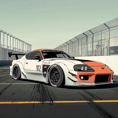 Anime Style Race Toyota Supra