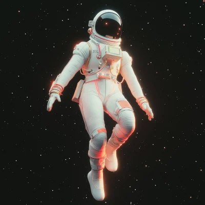 Futuristic Astronaut in Space