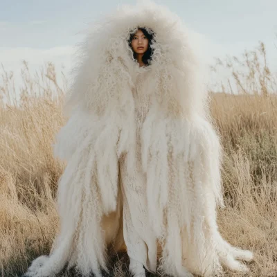 Futuristic Mongolian Lamb Fur Style