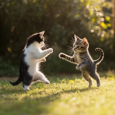 Playful Cats in Sunlight