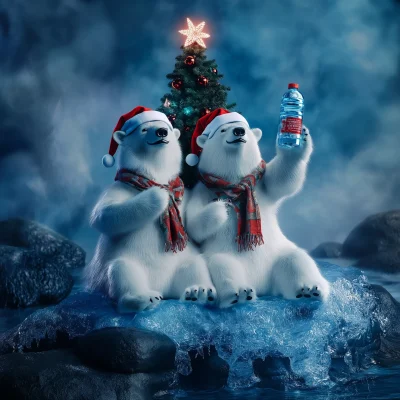 Christmas Polar Bear Couple