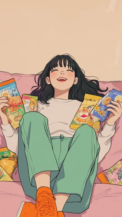 Relaxing with Snacks