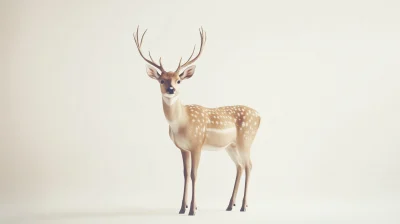 Elegant Deer on White Background