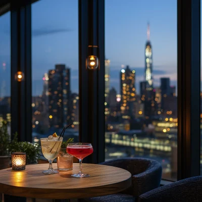 Rooftop Bar with Cocktails