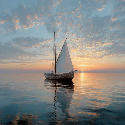 Golden Ship at Sea