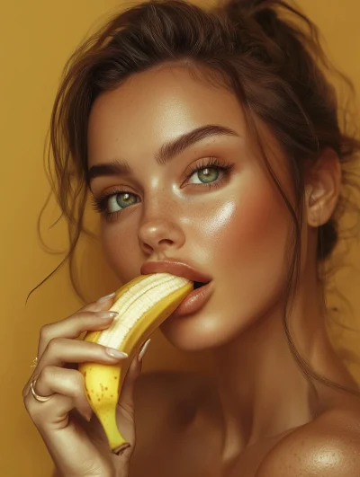 Woman Eating Banana