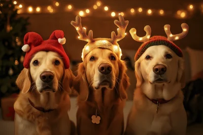 Dogs in Christmas Attire