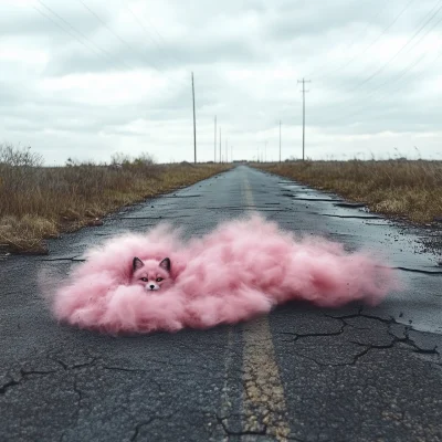 Surreal Pink Fox