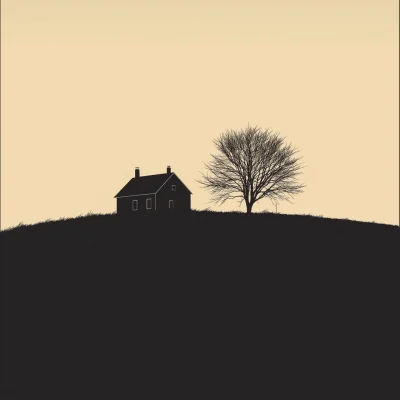 Silhouette of a Farmhouse