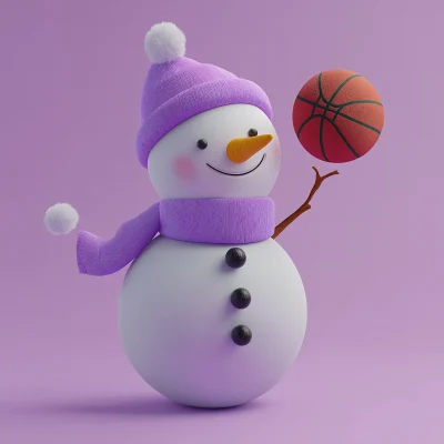 Snowman with Basketball