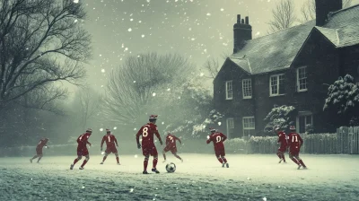 Liverpool Football Match in Snow