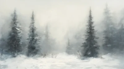 Snowy Landscape Oil Painting