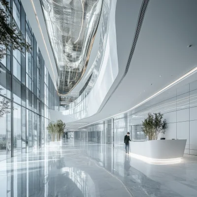 Futuristic Office Lobby Design