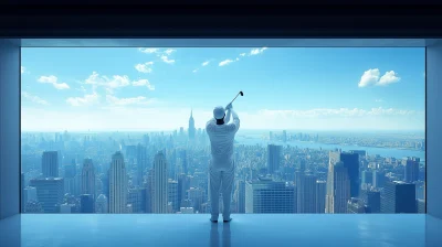 Golfer in White Studio