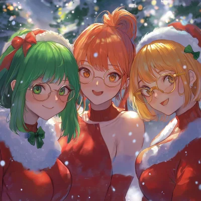 Christmas Celebration with Anime Girls