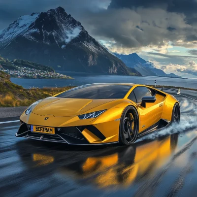 Lamborghini Drifting on Atlantic Road