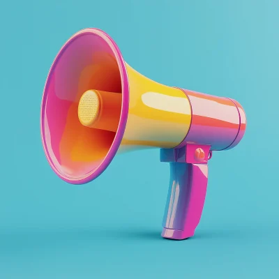 Colorful 3D Megaphone Icon