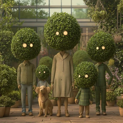 Family of Boxwood Heads