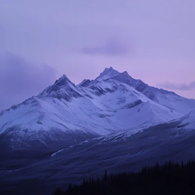 Winter Sunrise Over Mountains