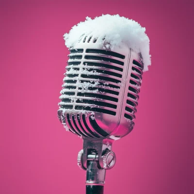 Stylish Microphone with Snow