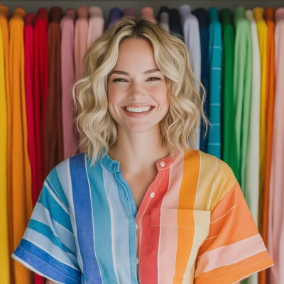 Laughing Woman in Closet