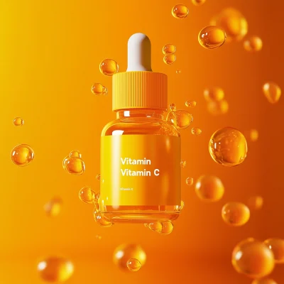 Yellow Oil Bottle with Vitamin C