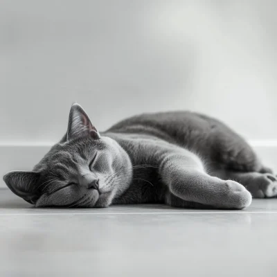 Gray Cat Sleeping