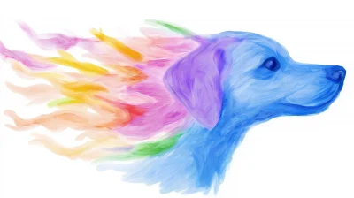 Abstract Dog in Paint Splashes