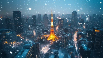 Snowy Tokyo Shrine