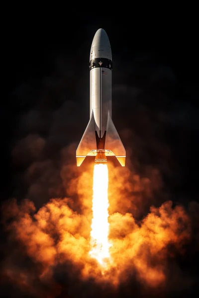 Tesla Rocket Launch Closeup