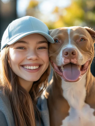 Happy Woman with Dog