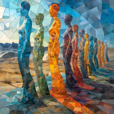 Colorful Mosaic of Human Figures