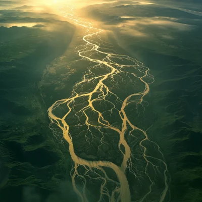 Aerial View of the Danube River