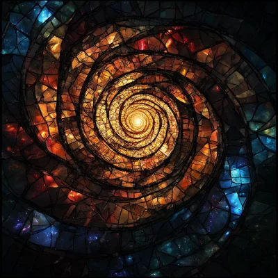 Stained Glass Spiral Galaxy