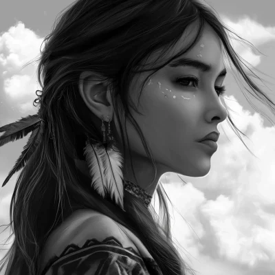 Native American Woman Illustration