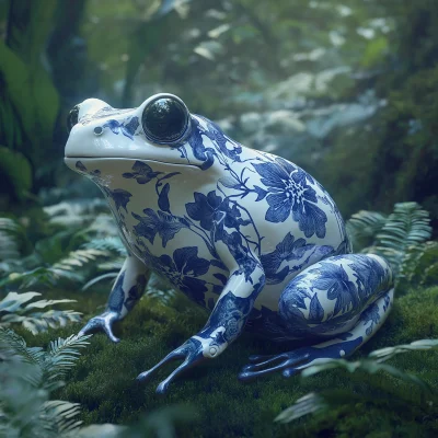 Mechanical Frog in Rainforest