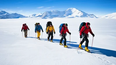 Climbers in the Snow